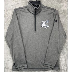 Rare North Face Mens Golf Pullover Size Medium Gray 1/4 Zip Santa Slam Dunk Logo